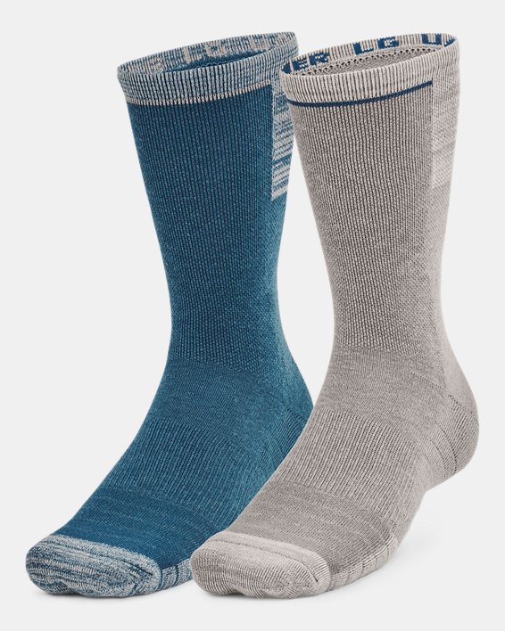 Unisex UA Cold Weather Crew Socks 2-Pack in Gray image number 0